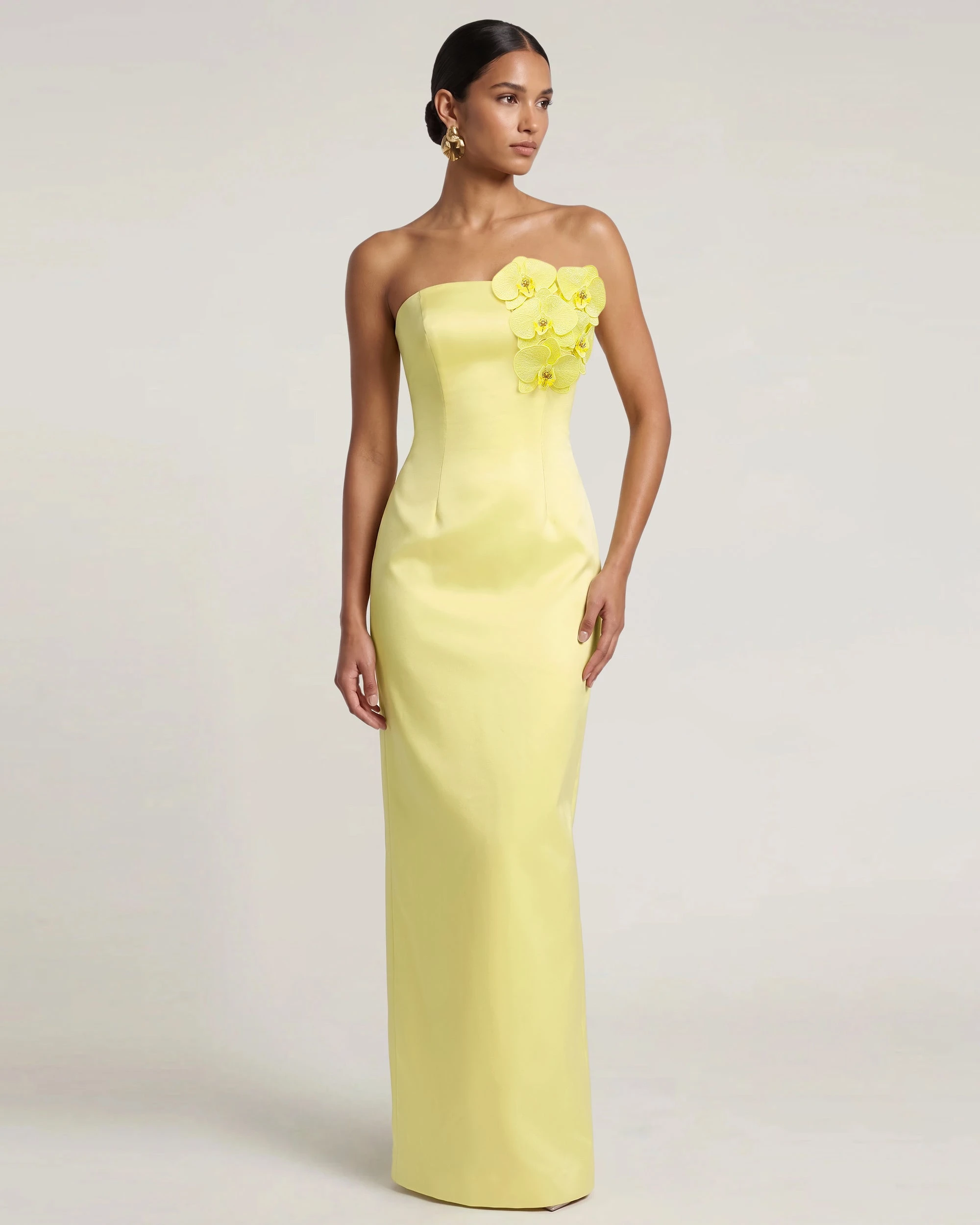JW PEI maxi dress | Los Angeles Vegan Fashion Dresses | Luxury Shoes JW PEI Orchid Embellished Strapless Maxi Dress