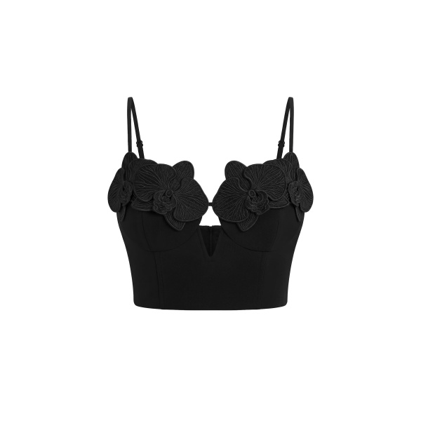JW PEI Orchid Embroidered Appliqué Corset Bustier Top