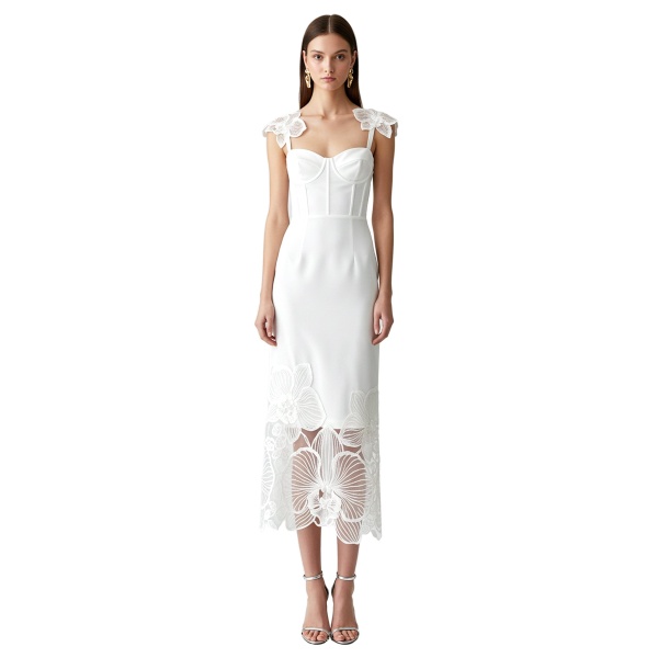JW PEI Orchid Embroidered Corset Dress