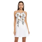 JW PEI Orchid Embroidered Halter Mini Dress