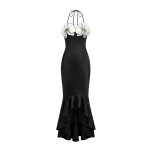 JW PEI Orchid Embroidered High-Low Midi Dress