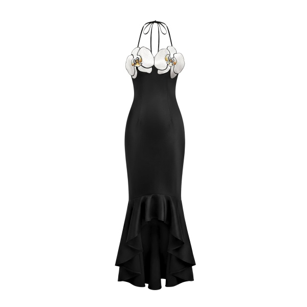 JW PEI Orchid Embroidered High-Low Midi Dress