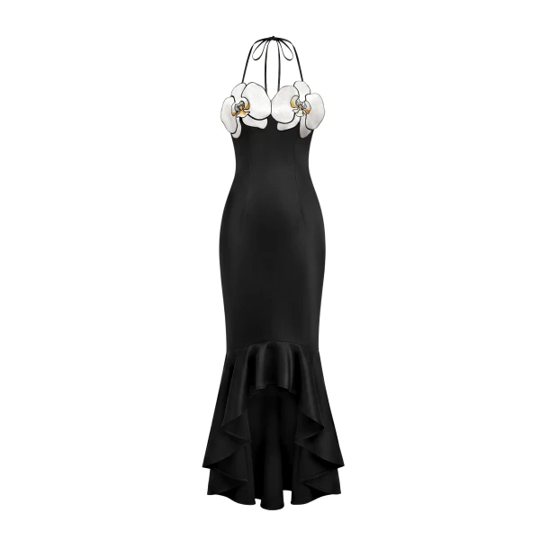 JW PEI Orchid Embroidered High-Low Midi Dress