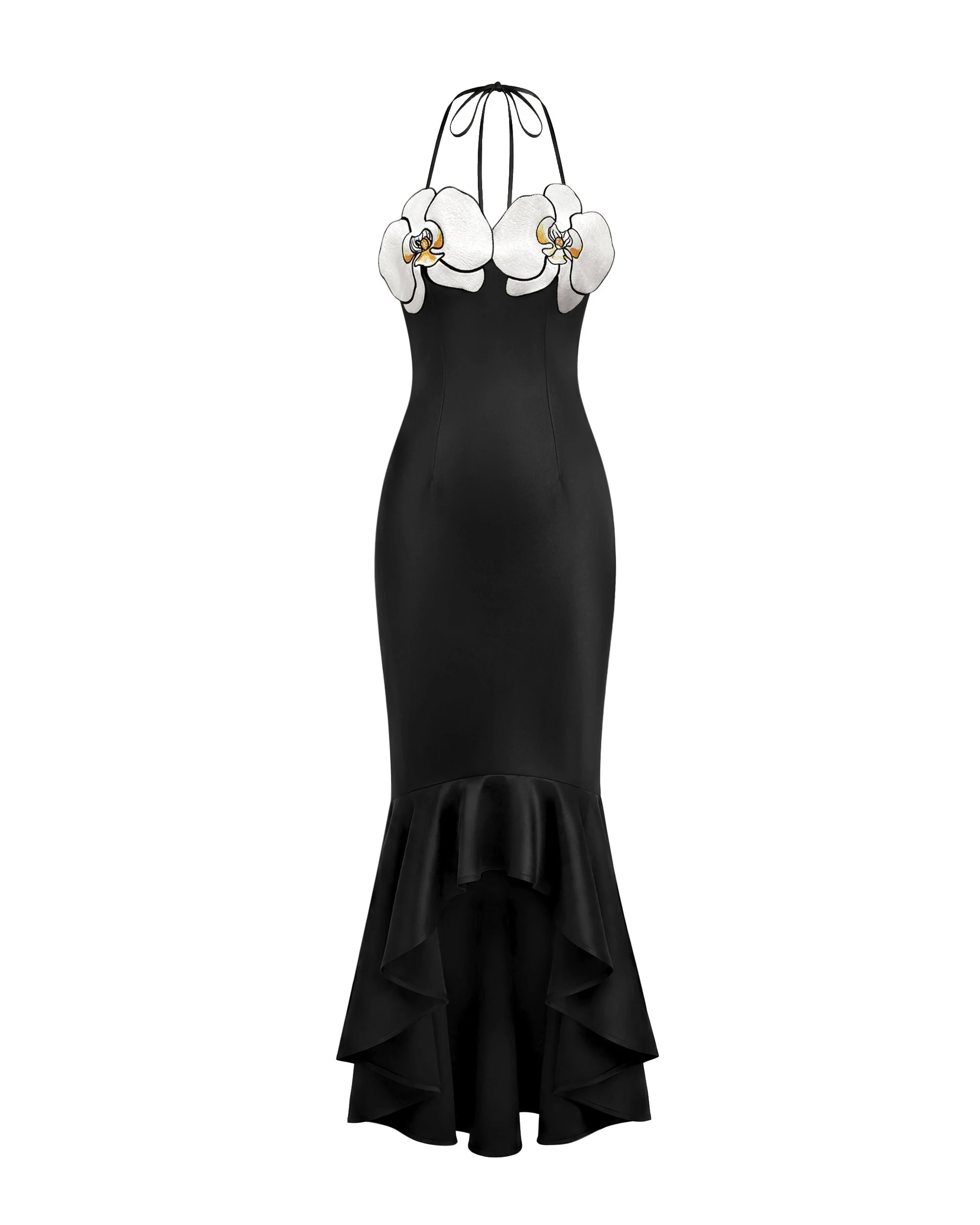 JW PEI midi dress | Los Angeles Vegan Fashion Dresses | Luxury Shoes JW PEI Orchid Embroidered High-Low Midi Dress