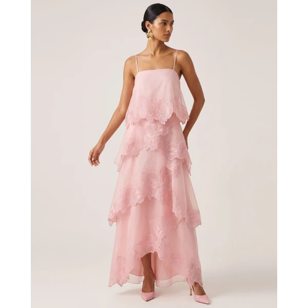 JW PEI Orchid Embroidered Layered Maxi Dress