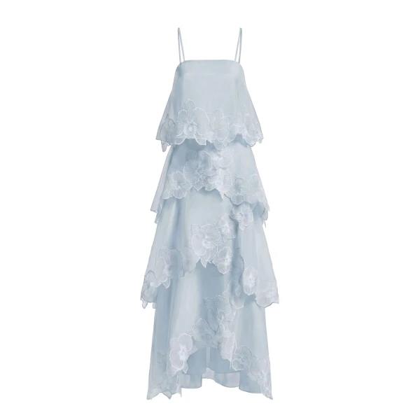 JW PEI Orchid Embroidered Layered Maxi Dress