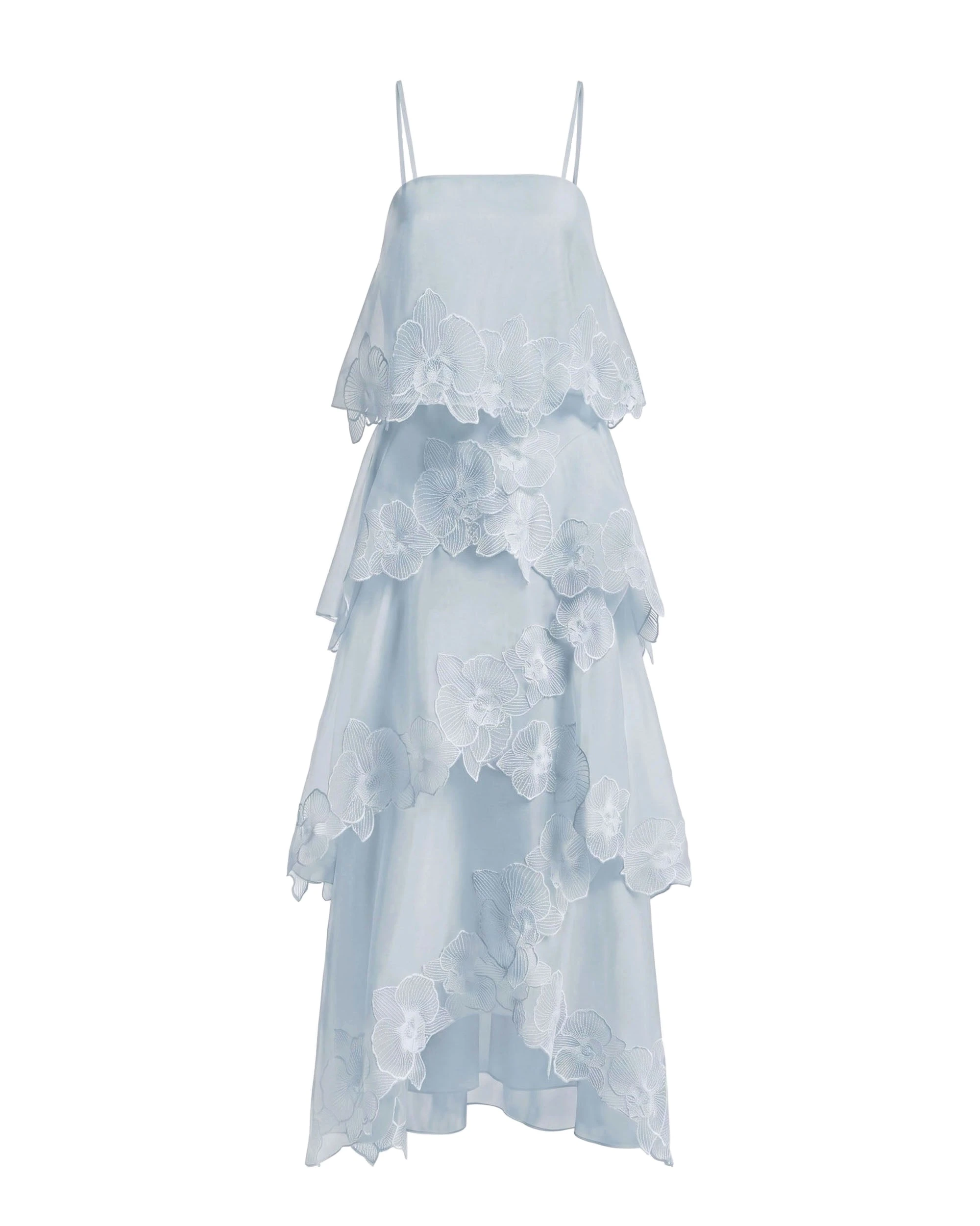 JW PEI maxi dress | Los Angeles Vegan Fashion Dresses | Luxury Shoes JW PEI Orchid Embroidered Layered Maxi Dress