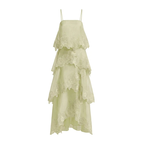 JW PEI Orchid Embroidered Layered Maxi Dress