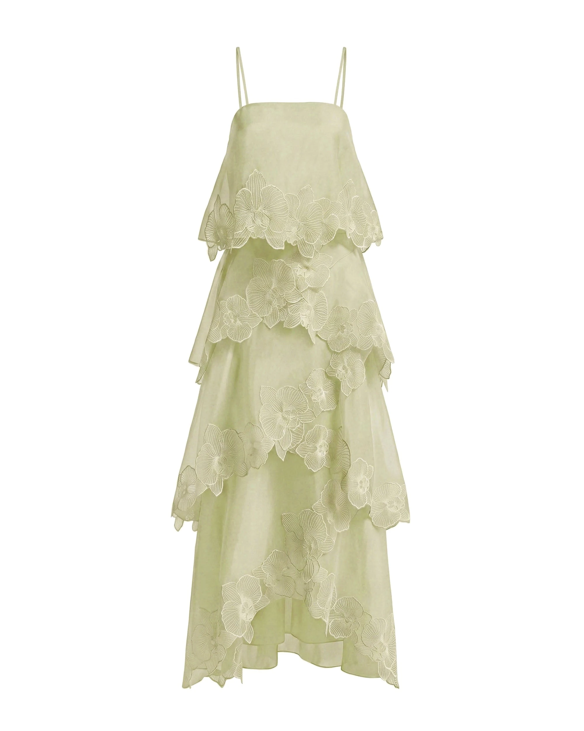JW PEI maxi dress | Los Angeles Vegan Fashion Dresses | Luxury Shoes JW PEI Orchid Embroidered Layered Maxi Dress