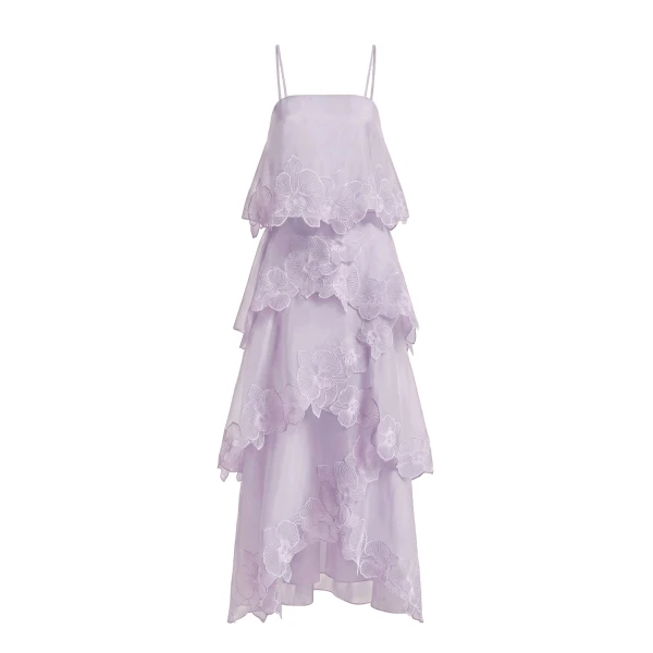 JW PEI Orchid Embroidered Layered Maxi Dress