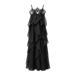 JW PEI Orchid Embroidered Organza Maxi Dress