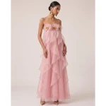 JW PEI Orchid Embroidered Organza Maxi Dress
