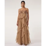 JW PEI Orchid Embroidered Organza Maxi Dress