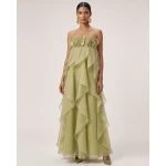 JW PEI Orchid Embroidered Organza Maxi Dress