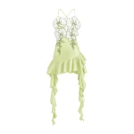 JW PEI Orchid Embroidered Ruffle Hem Mini Dress