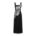 JW PEI Orchid Embroidered Square Neck Column Maxi Dress