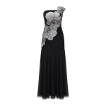 JW PEI Orchid Embroidered Strapless A-Line Maxi Dress