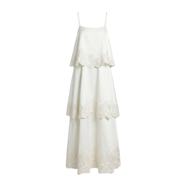 JW PEI Orchid Embroidered Tiered Maxi Dress