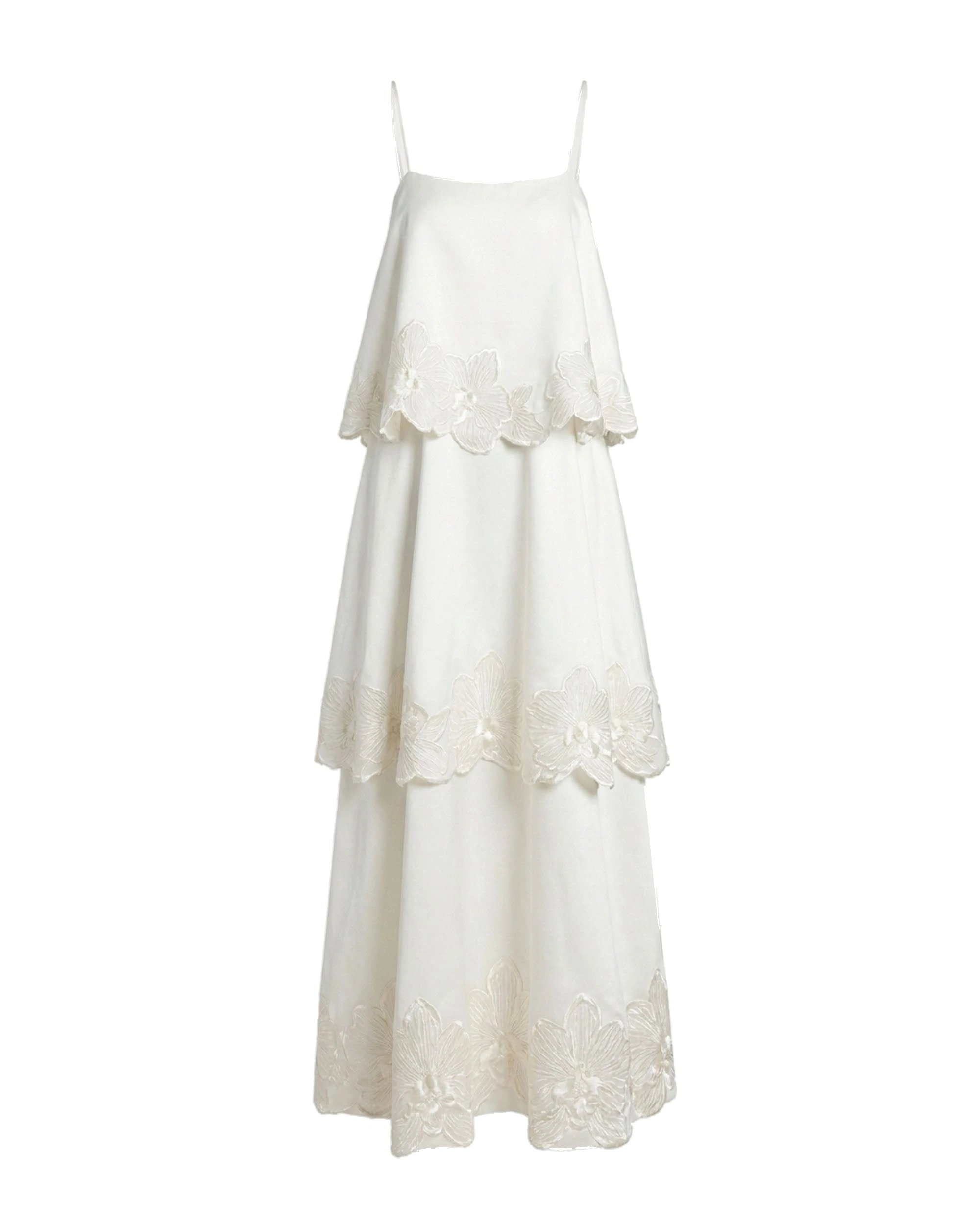 JW PEI maxi dress | Los Angeles Vegan Fashion Dresses | Luxury Shoes JW PEI Orchid Embroidered Tiered Maxi Dress