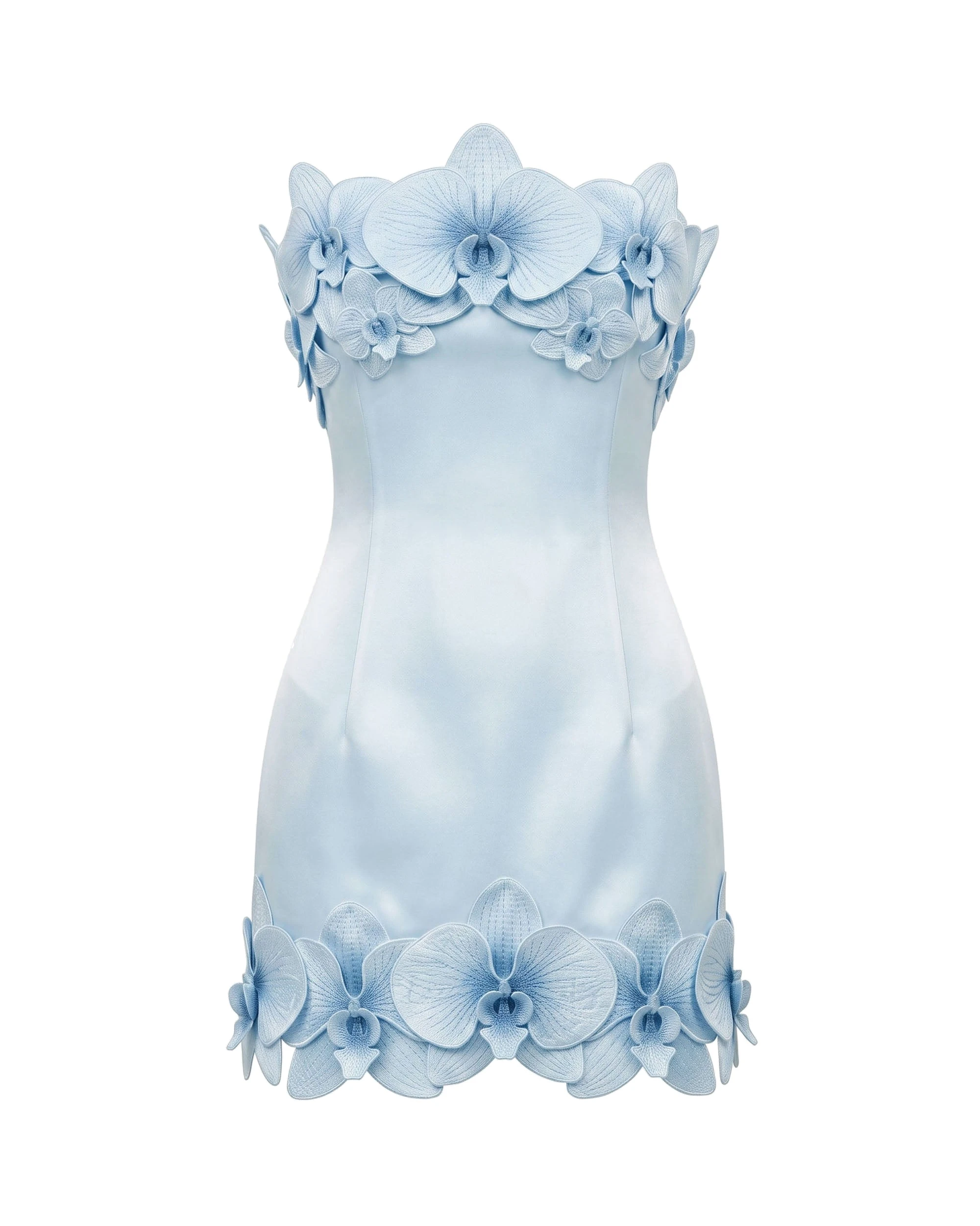 JW PEI mini dress | Los Angeles Vegan Fashion Dresses | Luxury Shoes JW PEI Orchid Trim Strapless Mini Dress