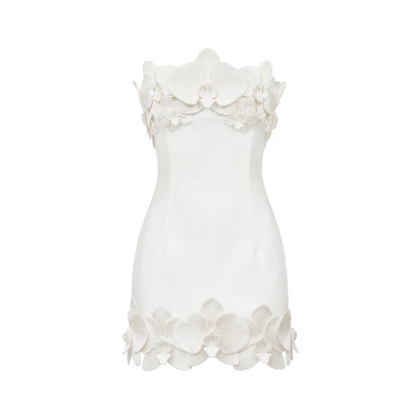 JW PEI Orchid Trim Strapless Mini Dress