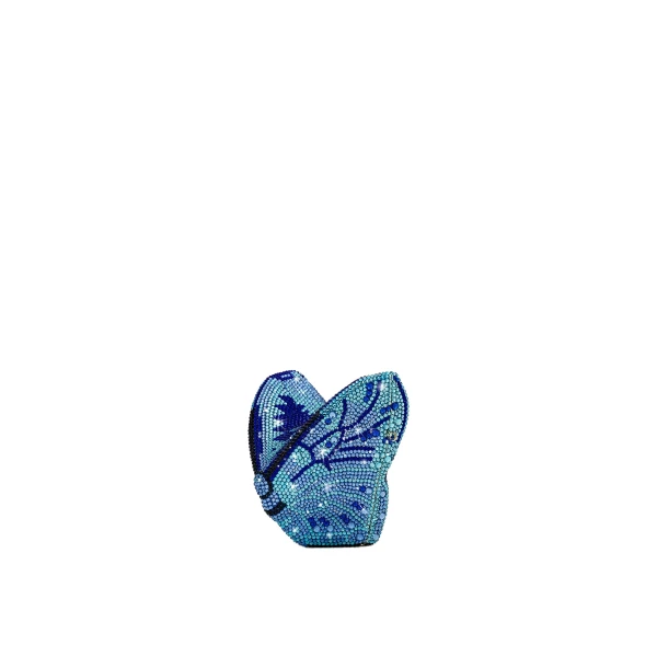 Paisley Crystal Butterfly Clutch in Blue
