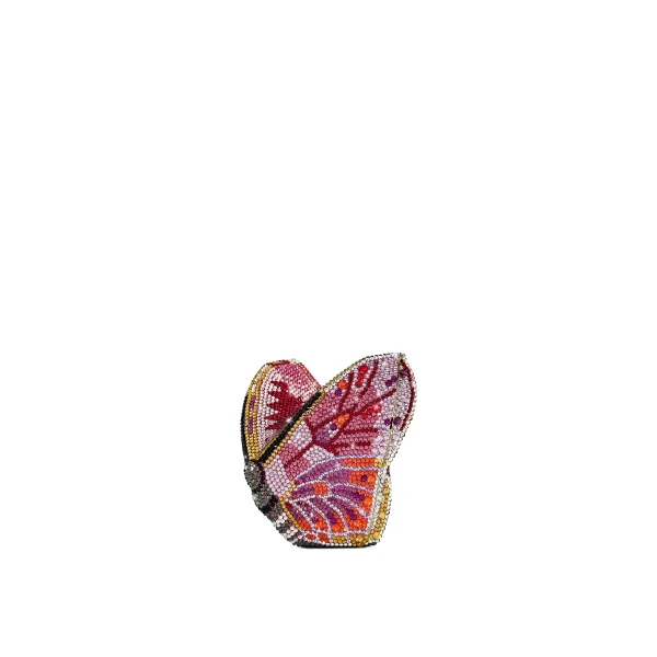 Paisley Crystal Butterfly Clutch in Multicolor