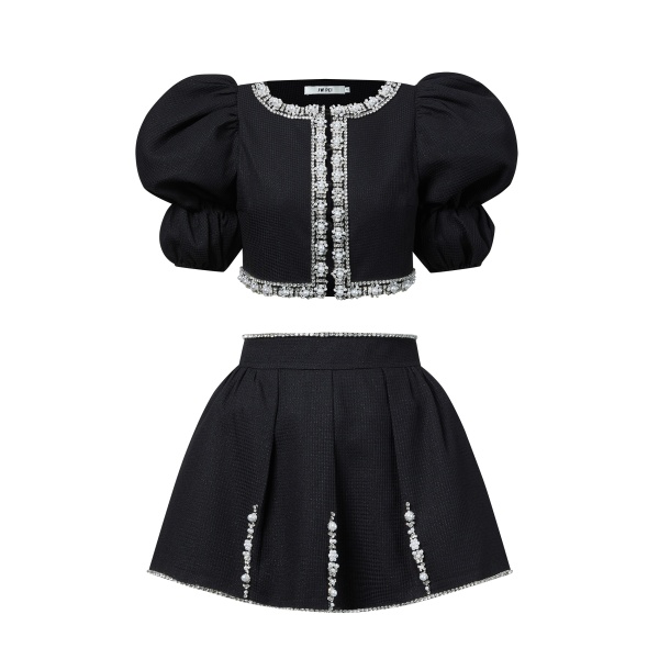 JW PEI Pearl-Embellished Tweed Set