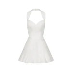 JW PEI Pleated Bustier Halter Mini Dress