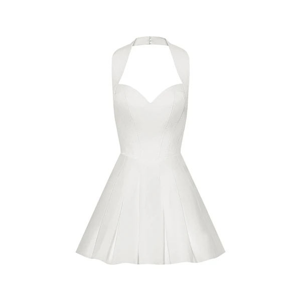 JW PEI Pleated Bustier Halter Mini Dress
