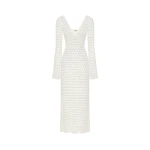 JW PEI Pointelle Knit Keyhole Maxi Dress