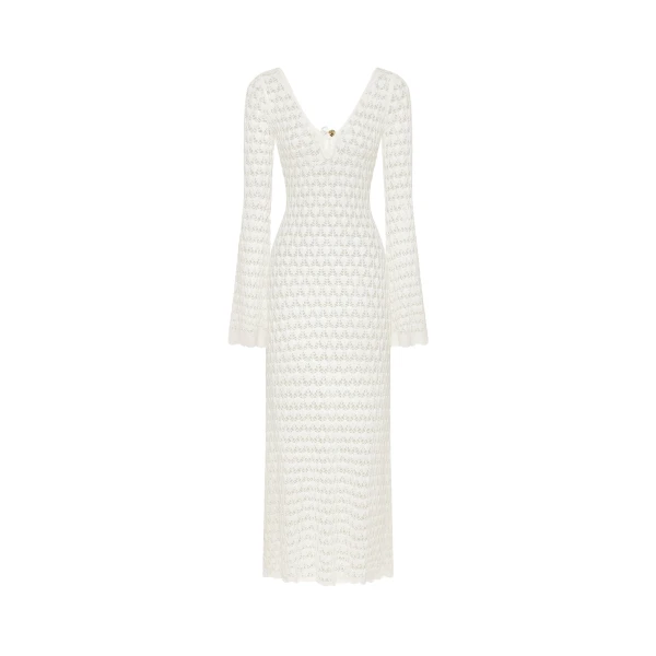 JW PEI Pointelle Knit Keyhole Maxi Dress