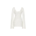 JW PEI Pointelle Knit Keyhole Mini Dress
