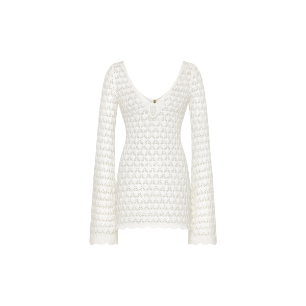 JW PEI Pointelle Knit Keyhole Mini Dress