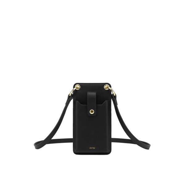 JW PEI Quinn Phone Bag in Black Grained Vegan Leather