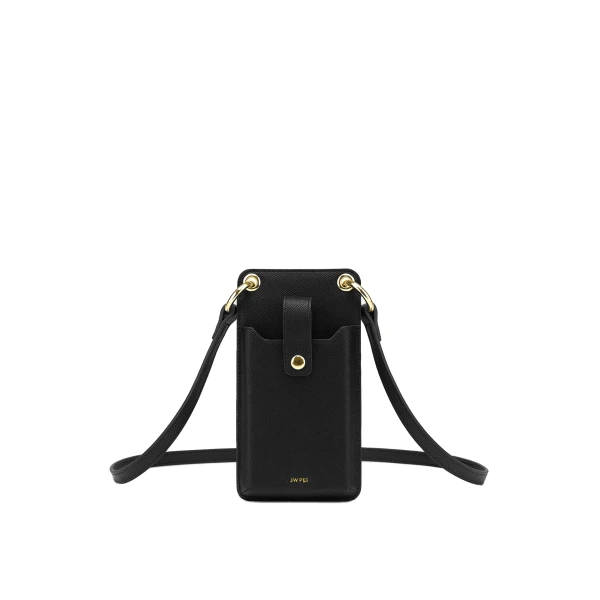 JW PEI Quinn Phone Bag in Black Grained Vegan Leather