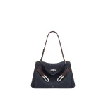 JW PEI Rhea Double Buckle Shoulder Bag in Ink Blue Denim