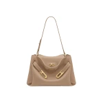 JW PEI Rhea Pebbled Double Buckle Shoulder Bag in Khaki