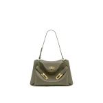 JW PEI Rhea Pebbled Double Buckle Shoulder Bag in Light Green