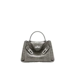 JW PEI Rhea Small Double Buckle Shoulder Bag in Grey Croc