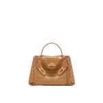 JW PEI Rhea Small Double Buckle Shoulder Bag in Light Brown Croc