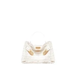 JW PEI Rhea Small Double Buckle Shoulder Bag in White Croc