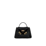 JW PEI Rhea Small Pebbled Double Buckle Shoulder Bag in Black | Mini Bags | Luxury Shoes JW PEI Rhea Small Pebbled Double Buckle Shoulder Bag in Black