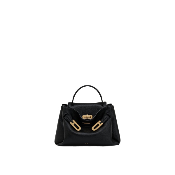 JW PEI Rhea Small Pebbled Double Buckle Shoulder Bag in Black