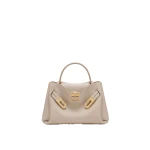 JW PEI Rhea Small Pebbled Double Buckle Shoulder Bag in Sand