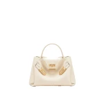 JW PEI Rhea Small Pebbled Double Buckle Shoulder Bag in White
