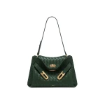 JW PEI Rhea Woven Texture Double Buckle Shoulder Bag in Teal