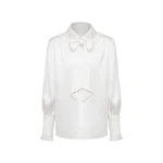 JW PEI Ribbon Tie Balloon Sleeve Blouse