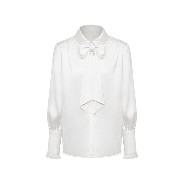 JW PEI Ribbon Tie Balloon Sleeve Blouse