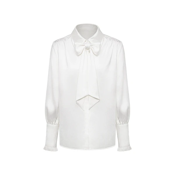 JW PEI Ribbon Tie Balloon Sleeve Blouse